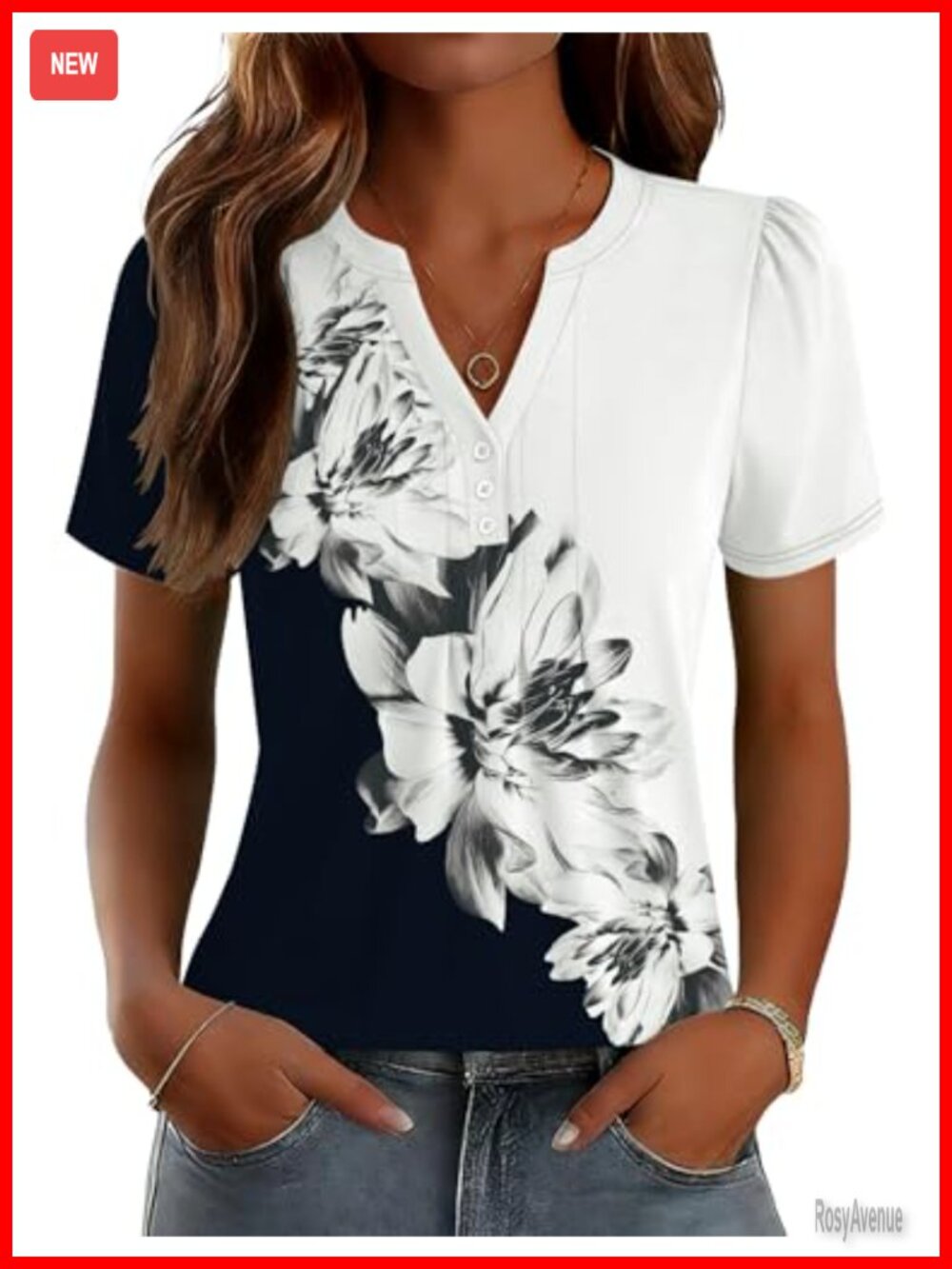 Dressy V-Neck Pleated Blouse Short Sleeve Tunic Top